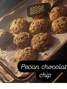 Chocoalte pecan sourdough cookies